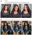220 Density Body Wave 13x6 HD Transparent Lace Front Human Hair Wigs For Women 13x4 Lace Frontal Brazilian Wigs Pre Plucked with Natural Hairline
