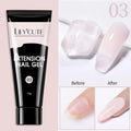 LILYCUTE 1Pc Quick Extension Gel Nail Nude Pink Glitter Building Acrylic Semi Permanent Soak Off UV LED Polish Nail Art Varnish