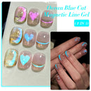 LILYCUTE 5ML Blue Tears Cat Liner Gel Polish Super Bright Sparkling French Line Semi Permanent Nail Painting Soak Off UV Gel