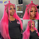 Hot Pink Colored Bone Straight Human Hair Bundles Virgin Hair Human Hair Extensions 1/3/4 Human Hair Bundles Double Weft