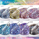 LILYCUTE 7ml Glitter Sequins Nail Gel Polish Bling Effect Colorful Shiny Semi Permanent Soak Off UV Gel Design Nail Art Varnish