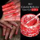 LILYCUTE 5ML Reflective Glitter Liner Gel Nail Polish French Colorful Laser Sparkling Painting Nail Art Semi Permanent UV Gel