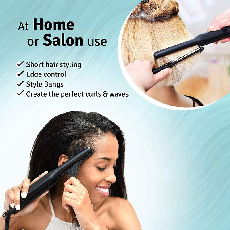 2 In 1 Hair Straightener Hair Curler Professional Ceramic Flat Iron For Short Hair Women And Men Beard Straightener