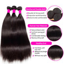Silky Straight Bundles Human Hair Brazilian Remy Hair Extensions 1/3/4PCS Natural Black 14-30 Inches Hair Weave Bundles