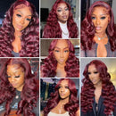 #99J Loose Wave Brazilian Human Hair Weave Bundles Burgundy Red Remy Color 1/3/4 Bundles Hot Sale Deals for Wig Extensions