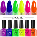LILYCUTE 7ml 6Pcs/Set Gel Nail Polish For Nails Summer Glitter Semi Permanent Nail Art LED UV Gel Varnish Nail Supplies