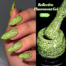 LILYCUTE 7ml Pink Fluorescent Reflective Gel Nail Polish Shining Glitter Neon Semi Permanent Soak Off UV Gel Nail Art Manicure
