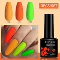 LILYCUTE 3Pcs/Set 7ML Red Series Gel Nail Polish Kit Glitter Semi Permanent Soak Off UV LED Gel DIY Design Nail Art Manicure