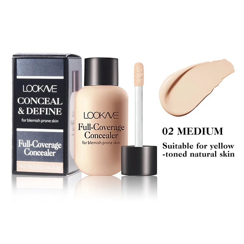 Liquid Concealer Foundation Cream Makeup Waterproof Lasting Full Coverage Acne Spot Scars Dark Circles Face Base Cosmetics