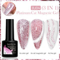 LILYCUTE 7ML Platinum Cat Magnetic Gel Nail Polish Sparkling Rose Gold Foils Glitter Semi Permanent UV Gel Nail Art Manicure
