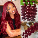 #99j Red Wine Dark Burgundy Body Wave Human Hair 1/2/3/4 Bundles 10-30 Inch 20A Brazilian Virgin Remy Human Hair Soft and Shiny