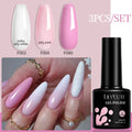LILYCUTE 3Pcs/Set 7ML Colorful Series Gel DIY Nail Art Semi Permanent UV Gel Polish Long Lasting Design Manicure Kit Supplies