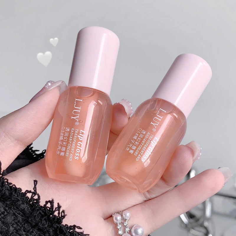 Fruit Crystal Jelly Lip Oil Hydrating Transparent Glass Lip Gloss Plumping Clear Lip Plumper Serum Lips Care Makeup Cosmetics