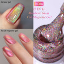 LILYCUTE 7ML Rainbow Red Glass Light Cat Magnetic Gel Nail Polish Shining Semi Permanent Soak Off LED UV Gel Nail Art Manicure