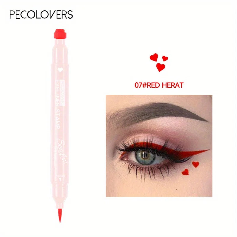 7 Styles Eyeliner Stamp Pen Red Black Liquid Eyeliner Pen Double-ended Lazy Eye Liner Pencil Fast Drying Waterproof Eye Makeup