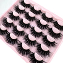 New 10 Pairs 3D Faux Mink Lashes Wispy Fluffy 25MM False Eyelashes Thick Volume Dramatic Cat Eye Lashes Long Strip Wispy Makeup