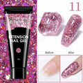 LILYCUTE 1Pc Quick Extension Gel Nail Nude Pink Glitter Building Acrylic Semi Permanent Soak Off UV LED Polish Nail Art Varnish