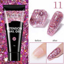 LILYCUTE 1Pc Quick Extension Gel Nail Nude Pink Glitter Building Acrylic Semi Permanent Soak Off UV LED Polish Nail Art Varnish