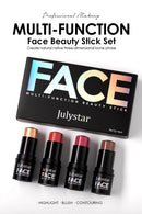 4-Pack CC Sticks Long-Lasting Highlighter Blush Contour Waterproof Makeup Sticks Ideal for Beginners Women Shiny Look Multifunct