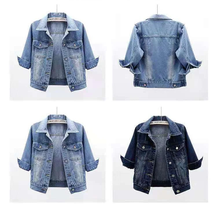 Women Denim Jacket Spring Autumn Short Coat Pink Jean Jackets Casual Tops Purple Yellow Purple Blue Loose Tops Lady Outerwear