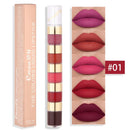 5-color matte long-lasting waterproof lipstick, a 5-piece small sample liquid lipstick for easy carrying