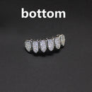 HipHop CZ Teeth Set For Unisex Top Bottom Mouth Gold Silver Color Teeth Tooth Cap Removable Dental Fashion Jewelry