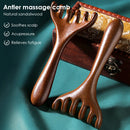 Wooden Meridian Massage Comb Anti-static 6-Claw Head Massager Promote Blood Circulation Body BGua Sha Tool Head Massage Brush