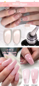 LILYCUTE 7ML 3 IN 1 Clear Jelly Quick Extension Nail Gel Semi Permanente Soak Off UV Long Lasting Construction Gel Varnish Nail