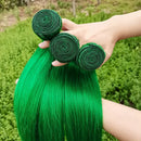 Colored Straight Virgin Human Hair Bundles Blue/Yellow/Red/Green Virgin Raw Hair Brazilian Weaving 1/2/3 Pcs Deals 10-30 Inches