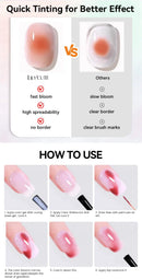 LILYCUTE 8ML Watercolor Nail Gel Blossom Spreading Effect Functional Gel UV LED Soak Off Nail Art Polish Painting Nails