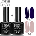 LNWPYH 2Pc Gel Nail Polish Kit Professional Glitter Nail Gel Polish Semi Permanent Soak Off UV Nail Art Gel Varnish Nail Art Set