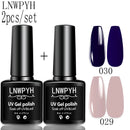 LNWPYH 2Pc Gel Nail Polish Kit Professional Glitter Nail Gel Polish Semi Permanent Soak Off UV Nail Art Gel Varnish Nail Art Set