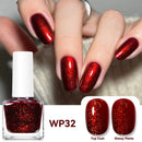 LILYCUTE 7ml Red Glass Bottle Water-Based Peel Off Nail Polish Quick Drying No Need of Lamp Glitter Nail Art Varnish