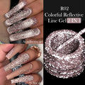 LILYCUTE 5ML Reflective Glitter Liner Gel Nail Polish French Colorful Laser Sparkling Painting Nail Art Semi Permanent UV Gel