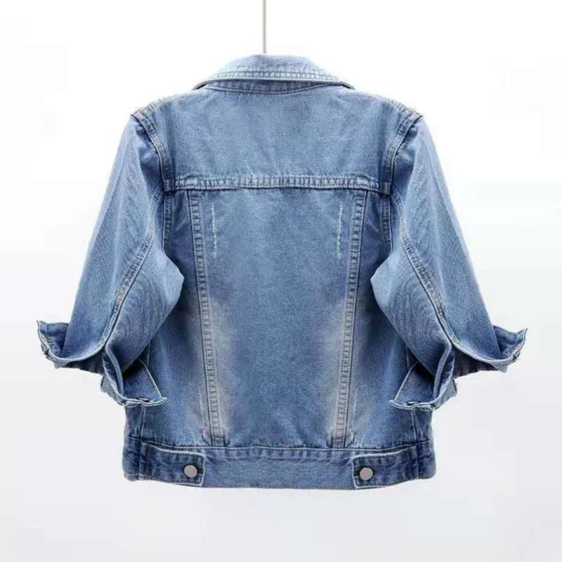 Women Denim Jacket Spring Autumn Short Coat Pink Jean Jackets Casual Tops Purple Yellow Purple Blue Loose Tops Lady Outerwear