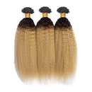 Ombre T1B/27 Kinky Straight Human Hair Bundles 10-30 Inch Brazilian Remy Virgin Human Extensions 1/3/4pcs Bundles Yaki Straight