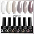 LILYCUTE 6Pcs/Set 7ML Brown Gel Nail Polish Winter Coffee Semi Permanent Soak Off UV Gel Design Nail Art Manicure Kit Varnish
