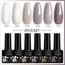 LILYCUTE 6Pcs/Set 7ML Brown Gel Nail Polish Winter Coffee Semi Permanent Soak Off UV Gel Design Nail Art Manicure Kit Varnish