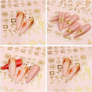 30 Sheets Golden Floral Nail Art Stickers - 3D Self-Adhesive Shimmering Leaf & Flower Designs for DIY Manicure