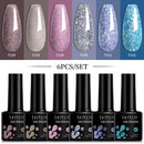 LILYCUTE 6Pcs/Set 7ML Gel DIY Nail Polish Bright Pink Semi Permanent Soak Off UV LED Gel Varnish Nail Art Design Manicure Kit