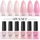 LILYCUTE 6Pcs/Set Purple Color Series Nail Gel Glitter Semi Permanent UV LED Gel Nail Art Soak Off Polish Kit Design Manicure