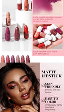 MAGIC CASA 18-Color Capsule Lipstick Set - Mini Matte, Long-lasting, Waterproof, Non-transfer，Soft matte finish