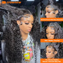 Deep Wave Human Hair Wigs Remy Brazilian Hair Wig 13x4 HD Lace Frontal Human Hair Wig Deep Curly Wig Pre plucked Bleached Knots