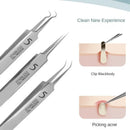 1/11Pcs Acne Pimples Blackhead Remover Clip Ultra-fine Tweezers Black Dots Blackhead Extractor Acne Needle Facial Cleaner Skin