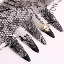 10 Rolls/Box White Black Lace Nail Art Foils Set Nail Transfer Sticker Paper DIY Manicure Nail Decoration Accessories