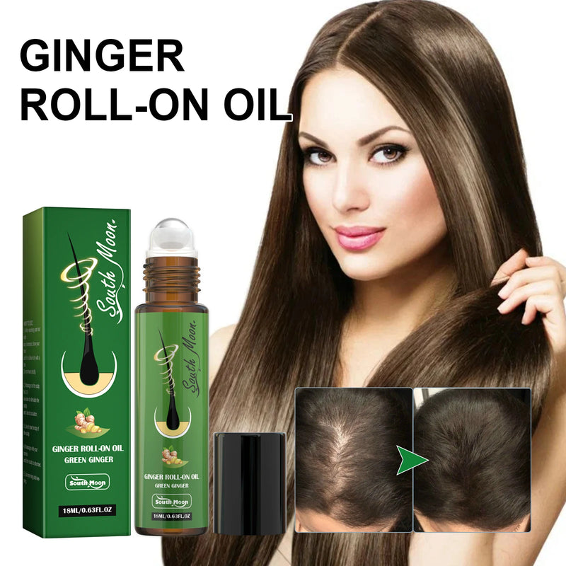 Ginger Dense Roll-On Oil Restore Hair Scalp Care Deeply Moisturize Nourishes Hair Roots, Solidifies Dense Hair Essential Oil