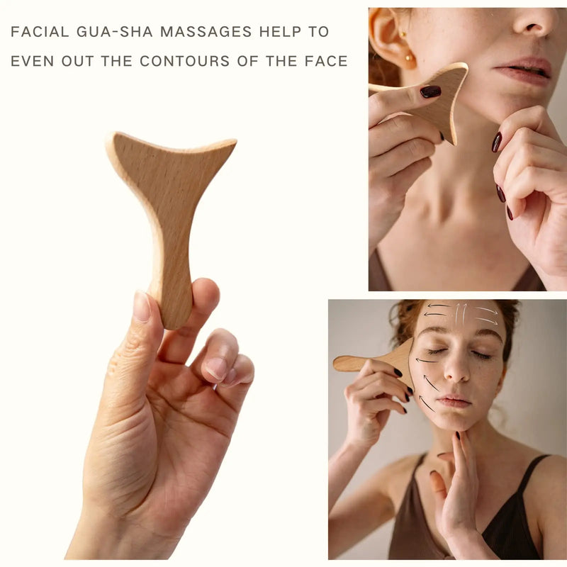 Face Massager Maderoterapia Face Roller Mini Wood Therapy Face Slimming Gua Sha Scraper Facial Lifting Wrinkle Remover