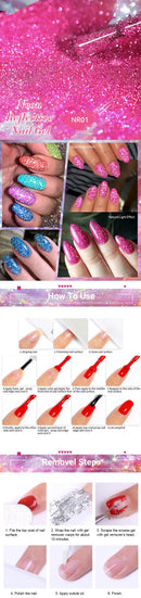 LILYCUTE 6PCS/SET 7ML Fluorescent Reflective Glitter Gel Nail Polish Summer Neon Super Shining Semi Permanent UV Gel Nail Art