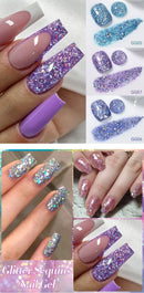 LILYCUTE 7ml Glitter Sequins Nail Gel Polish Bling Effect Colorful Shiny Semi Permanent Soak Off UV Gel Design Nail Art Varnish