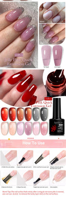 LILYCUTE 7ML 3 IN 1 Clear Jelly Quick Extension Nail Gel Semi Permanente Soak Off UV Long Lasting Construction Gel Varnish Nail